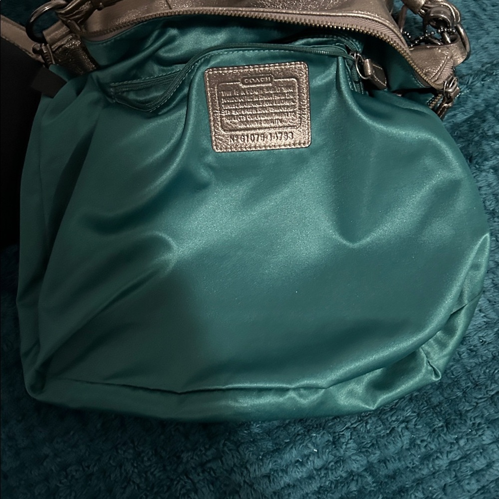 Coach Metallic Silver Leather Clutch - Picture 11 of 11